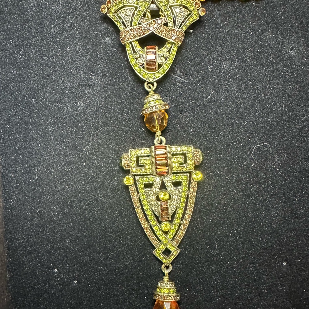 Heidi DAUS amber crystal necklace